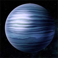Гевс - метано-аммиачный газовый гигант, брат-близнец Узина. Его бледно-голубая поверхность не имеет никаких отличительных черт.