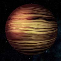 Йонтан - стандартный газовый гигант типа "горячий юпитер", обращающийся вокруг звезды Люсарны с высокой скоростью и разогретый до температуры свыше 1 ООО градусов. Исследования выявили существование у него ядра из тяжелых элементов, которое весит вдвое больше атмосферы из гелия и водорода.